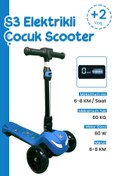 Resim URBANMOTION S3 Katlanabilir Elektrikli Çocuk Scooter – Bluetooth Müzik, LED Işıklı, 3 Teker 