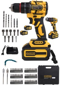 Resim Daflong ÖZEL SERİ 84 PARÇA KÖMÜRSÜZ GÜCLENDİRİLMİŞ MOTOR DARBELİ ŞARJLI MATKAP-SRI 