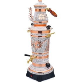 Resim Eriza 2.9 Litre 220V Elektrikli Işlemeli Bakır Semaver 