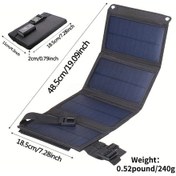 Resim Xuweiwei 20w Katlanabilir Taşınabilir Güneş Paneli Siyah Tahta Usb Çıkışlı Kamp Seyahat Karavan İçin Hafif Kompakt 