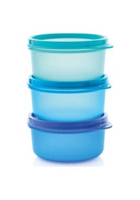 Resim Tupperware Şeker Üçüzler Mavi Saklama Kabı 3 X 250 Ml Çok Renkli 