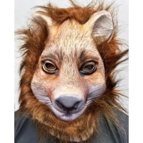 Resim Kahverengi Saçlı Kurt Maskesi Mega Peluş 17 No 