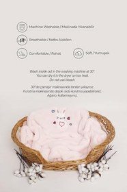 Resim Nakışlı Bebek Battaniyesi Yumuşak Wellsoft Peluş 90x100cm Beşik Battaniyesi Hafif Yenidoğan Pudra 