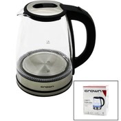 Resim Go İthalat CAM - LEDLİ KETTLE 1.8LT 1500W ÇELİK TABAN - KROM KAPAK 360° GÖVDE PLASTİK KULP (5224) 