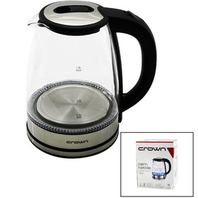 Resim Go İthalat CAM - LEDLİ KETTLE 1.8LT 1500W ÇELİK TABAN - KROM KAPAK 360° GÖVDE PLASTİK KULP (5224) 