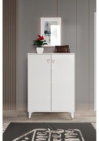 Resim Simple Ayakkabılık Çok Amaçlı Dolap Mutfak Kiler Balkon Beyaz Gümüş Beyaz 