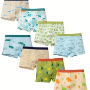 Resim 8 adet En Yeni Erkek Boksör Şort - Sevimli Karikatür Hayvan Deseni, Yumuşak Esnek İç Çamaşırı, Elastik Bel Bandı ve Kabartmalı Manşetler, Aktif Gençler İçin Nefes Alabilir Örgü Kumaş, Tüm Mevsimler İçin Konfor, Boksör Şortları, Gençler İçin İç Çamaşırı, Eğlenceli Gençler Giyim, Rahat Uygunluk 