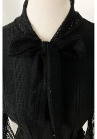 Resim Ges Moda G0015 Dantel Detay Piliseli Elbise Siyah-siyah Siyah 