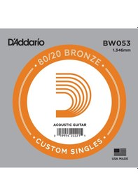 Resim D'addario Bw053 Akustik Gitar Tek Tel E-mi - 80/20 Bronze 