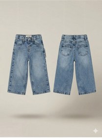 Resim Escabel Kız Bebek Taşlı Denim Pantolon 1-5 Yaş Mavi 