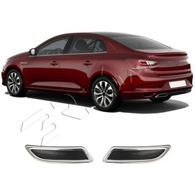 Resim Renault Megane 4 Hb 2016-2020 Uyumlu Egzoz Çıkış Kromu 2 Parça Paslanmaz Çelik 