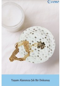 Resim Dekoratif Kase Takı Kutusu Yüzük Kolye Kutusu Mum Tabağı Takı Organizer Baloncuklu - Beyaz 