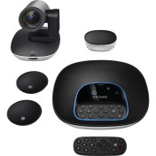 Resim Logitech Group Konferans Kamerası Büyük Odalar Için Ekstra Mikrofonla Birlikte 