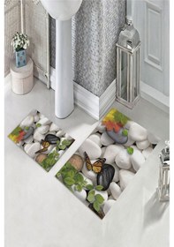 Resim Multi Kaymaz Taban Tasarım Banyo Paspas Bp-30 çok renkli 