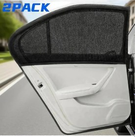 Resim Xuweiwei Black 2li Paket Araba Güneşlik Arka Cam İçin Sineklik Güneş Engelleyici Evrensel Nefes Alabilir Isı Yalıtımı 