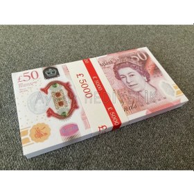Resim 100 ADET 50 STERLİN BANKNOT POUND PARA GEÇERSİZ DÜĞÜN İÇİN PARALA 
