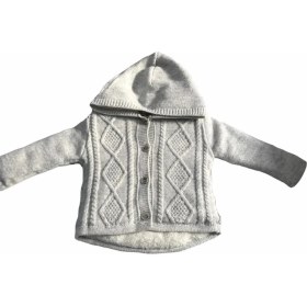 Resim Bibaby Triko Hırka Desenli Welsoftlu Gri 