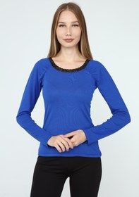 Resim DRR Moda Kadın Yaka Dantelli Büzgülü Reglan Kol Bluz 