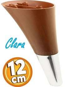 Resim Badem10 Clara Mobilya Kanepe Sehpa Tv Ünitesi Baza Koltuk Ayağı Kahverengi Krom Renk 12 Cm Ayakları 