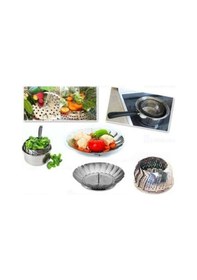 Resim Sebze Haşlama Sepeti Buharda Pişirme Aparatı Paslanmaz Çelik 