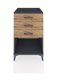 Resim Kronos Komodin 3 Çekmeceli 60x59x96 Antrasit-çam Antrasit 