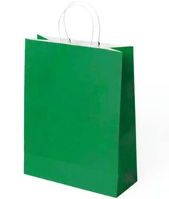 Resim Burgu Saplı Karton Kraft Çanta 25'li 25 X 12 X 31 Cm Yeşil 