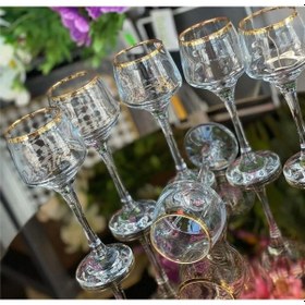 Resim Paşabahçe Lav Lal-506 6'lı Kahve Yanı Su Bardağı - 506 Ağız Yaldız/80 Ml Renkli 