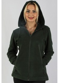 Resim Kadın Kapüşonlu Yeşil Sweatshirt Yeşil 