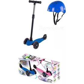 Resim Top Rock Store Işıklı Çocuk Scooter Ayarlanılabilir Direksiyonlu - Kask 