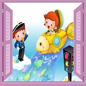 Resim Çocuk Odası Bebek Odası Pencere Poster Duvar Kağıdı Trafik 