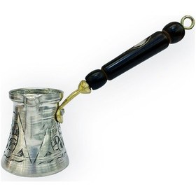 Resim Paşa İşlemeli 2 Kişilik Kalaylı Bakır Cezve 