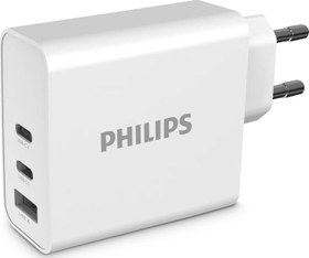 Resim Philips DLP2683 65W 1x USB-A ve 2x PD USB-C GaN Hızlı Şarj Adaptörü 
