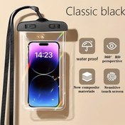Resim 1 adet Büyük Su Geçirmez Cep Telefonu Çantası İple, 8 inçlik Cep Telefonu Tutucu Kuru ve Islak Ayrım Çantası, Şeffaf Plastik Kuru ve Islak Ayrım Çantası, Boyun Askılı, Dış Mekan Sporları, Bisiklet, Plaj, Seyahat Gemisi, Yüzme, Su Parkı, Sörf, Dalış, Denizaltı Fotoğrafçılığı için Uygun 