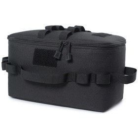 Resim Honeybeeshop Siyah Çok Bölmeli Kampanya Çantası - Dayanıklı Outdoor Propane Tank Taşıyıcı Siyah 