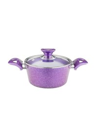 Resim 18 Cm Granit Derin Tencere Cam Kapak - Violet Violet 