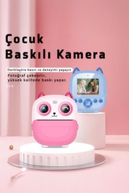 Resim airteknoloji QS5 Çocuk Kamerası Dijital HD Video Kayıt ve Fotoğraf Termal Resim Kağıt Baskılı Yazıcı 