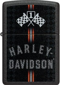 Resim Zippo Harley Davidson First Place Dizayn Çakmak Siyah 