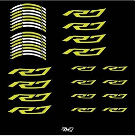 Resim Yamaha Yzf R7 Yeşil Jant Şeridi Sticker Çok Renkli 