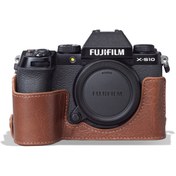 Resim MegaGear Fujifilm X-s10 Tek Dip Hakiki Deri Fotoğraf Makinesi Kılıfı 