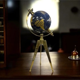 Resim Dekoratif Metal İthal Üç Ayaklı Dünya Küre Gold Eskitme 