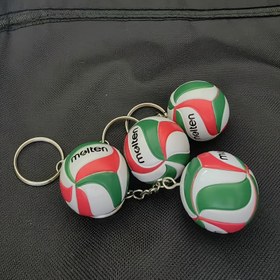 Resim Mini Voleybol Anahtarlık - Dayanıklı PVC ve Metal Anahtarlık, Renkli Çizgili Tasarım, Spor Tutkunları, İş Hediyeleri ve Yarışma Ödülleri için İdeal, Voleybol Hediyeleri 