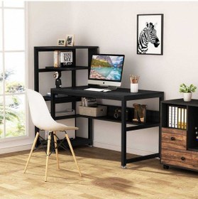 Resim Zizuva Zizuva Tasarım Siyah Şık Ev Ofis Çocuk Odası Kitaplıklı Metal Ça 