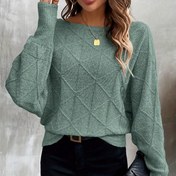 Resim Argyle Desenli Kablo Örgüsü Kayık Yaka Kazak, Sonbahar ve Kış İçin Şık Uzun Kollu Kazak, Kadın Giyim 