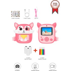 Resim Torima Dijital Fotoğraf Makineleri Çocuk Termal Resim Baskılı Yazıcı Kamera Video Makinesi CMR20 Pembe 
