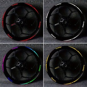 Resim 12 Parça Set Bisiklet ve Motosiklet Göbek Balık Kemiği Yapıştırıcısı Modifikasyon Tekerlek Yansıtıcı Sticker Çiçek Tekerlek Göbeği Su Geçirmez Dekoratif Bıçak Jant Süsleme Yapışkanı 