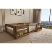 Resim Lullaby Montessori Kitaplıklı Raflı Çırağan Çocuk Karyolası 90x190 Yatak Uyumlu M6 