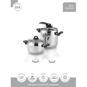 Resim Hascevher 3,5 + 7,0 Lt Düdüklü Tencere Seti 