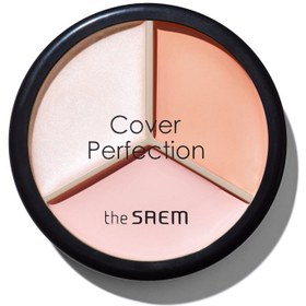 Resim The Saem Cover Perfection Triple Pot Concealer 05 Tone Up Beige - Ton Eşitleyici Üçlü Kapatıcı Palet 