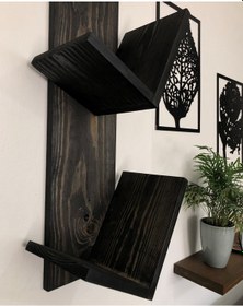 Resim O&Awood Doğal Ahşap Kitaplık, Dekoratif Tasarım Ahşap Vintage Kitaplık, R (497955121) 