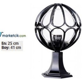 Resim 20 Lik Meridyen Model Set Üstü Park Bahçe Aydınlatma Armatürü Siyah 